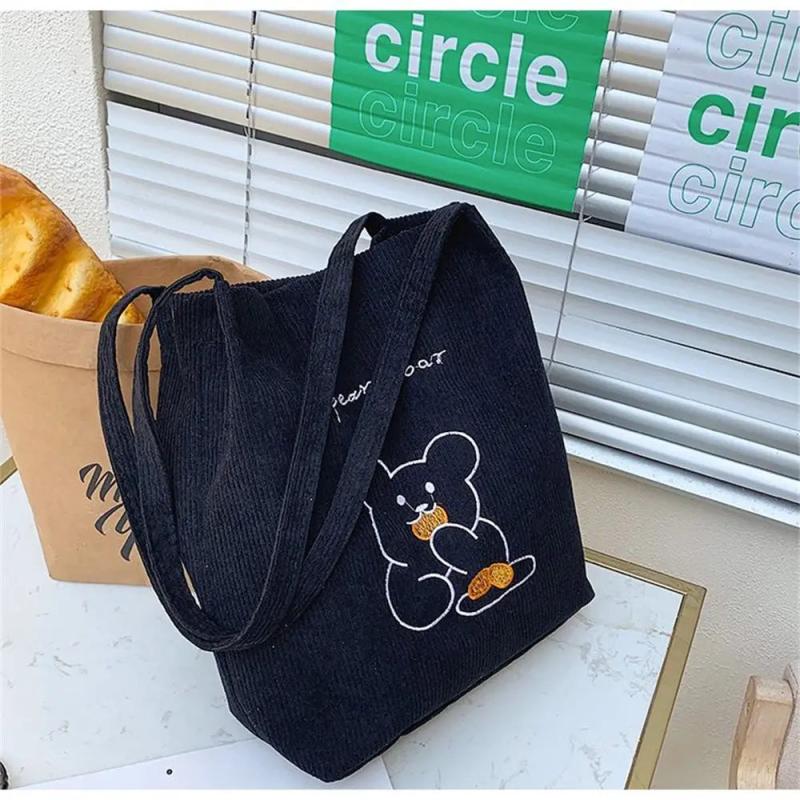 Large-Capacity Embroidery Shopper Tote Handbag