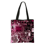 Circuit Board Chip Print Handbag Industrial Electronic Chip Shoulder Bag