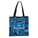 Circuit Board Chip Print Handbag Industrial Electronic Chip Shoulder Bag