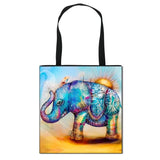 Colorful Elephant Print Totes Bag Women Casual Shoulder Bags