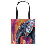 Colorful Elephant Print Totes Bag Women Casual Shoulder Bags
