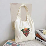 Pattern Canvas Vest Bag Girls Shoulder Bag Foldable Tote Handbag