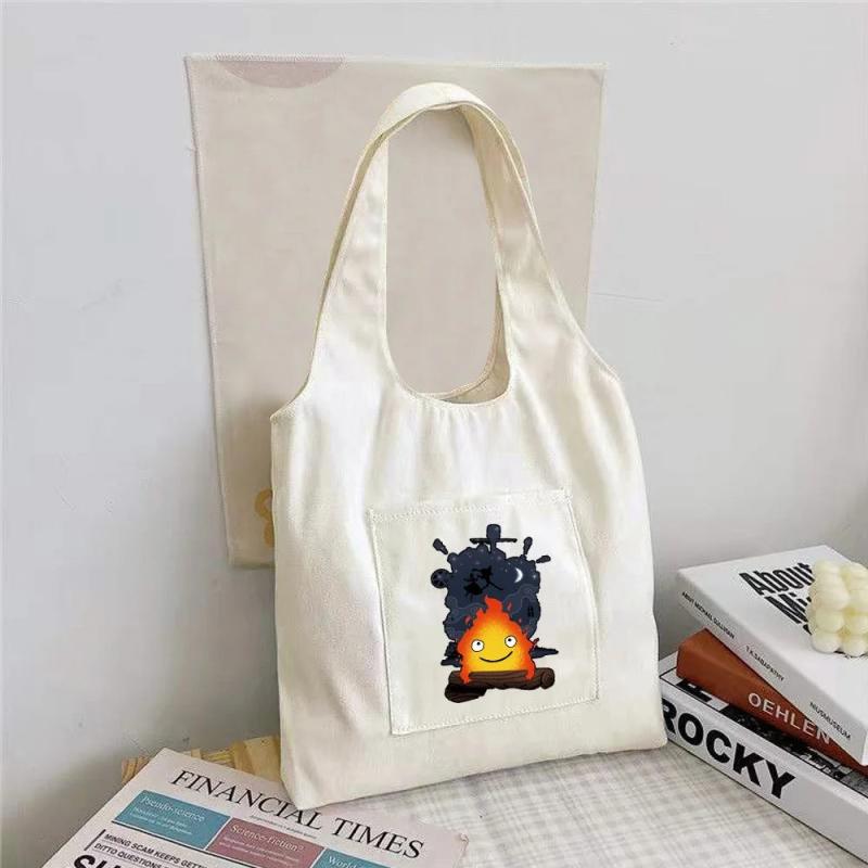 Pattern Canvas Vest Bag Girls Shoulder Bag Foldable Tote Handbag
