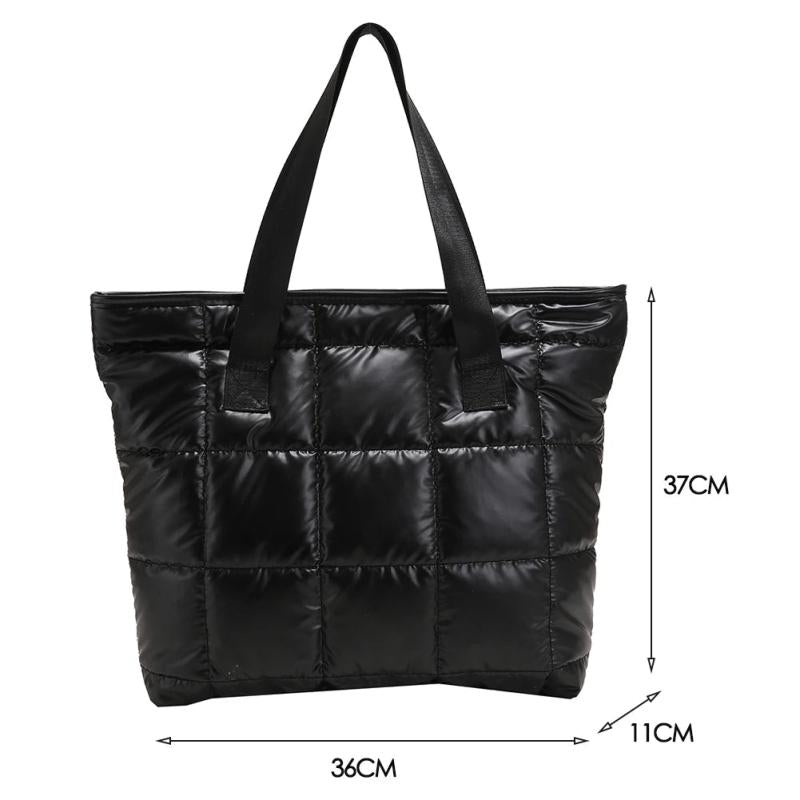 Women Space Padded Nylon Quilted Lattice Top-handle Bag