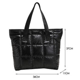 Women Space Padded Nylon Quilted Lattice Top-handle Bag