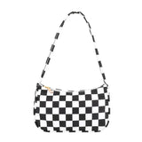 Retro Plaid Leopard Print Nylon Shoulder Bag for Women Girls