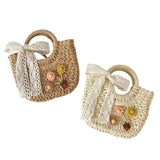 Floral Decor Crossbody Bag Hand-Held Tote Lace Bowknot Handbags