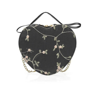 Embroidery Handbag Peach Heart Shoulder Bag
