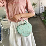 Embroidery Handbag Peach Heart Shoulder Bag