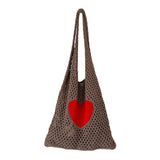 Knitted Shoulder Bags Casual Mesh Hollow Woven Handbag