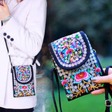 Ethnic Embroidered Crossbody Shoulder Cell Phone Bag