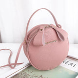 Round Shoulder Bags for Women PU Leather Handbags Small Crossbody Messenger Bag