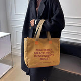 Women's Niche Canvas Shoulder Bag - Large Capacity Shopping Bag
