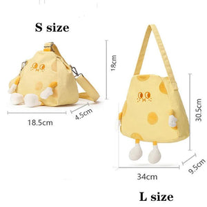 Y2K Cheese Doll Yellow Diagonal Bag Girl Girlfriends Canvas Bags Purse