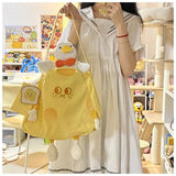 Y2K Cheese Doll Yellow Diagonal Bag Girl Girlfriends Canvas Bags Purse