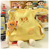Y2K Cheese Doll Yellow Diagonal Bag Girl Girlfriends Canvas Bags Purse