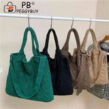 Knitted Crossbody Handbag Large Capacity Solid Top-handle Bag