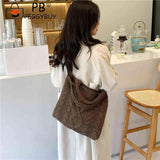 Knitted Crossbody Handbag Large Capacity Solid Top-handle Bag