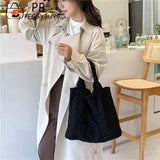 Knitted Crossbody Handbag Large Capacity Solid Top-handle Bag