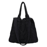 Knitted Crossbody Handbag Large Capacity Solid Top-handle Bag