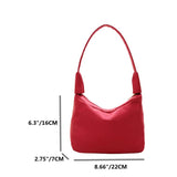 Nylon Solid Crescent Handle Bag Women Small Zipper Underarm Bag