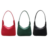 Nylon Solid Crescent Handle Bag Women Small Zipper Underarm Bag