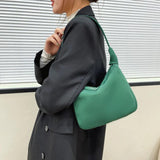 Nylon Solid Crescent Handle Bag Women Small Zipper Underarm Bag