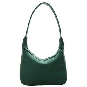 Nylon Solid Crescent Handle Bag Women Small Zipper Underarm Bag