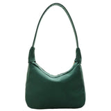 Nylon Solid Crescent Handle Bag Women Small Zipper Underarm Bag