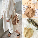 Women Straw Bag Summer Beach Rattan Shoulder Bags Bamboo Bag Handbag