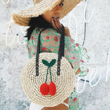 Women Straw Bag Rattan Woven Beach Shoulder Tote