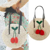 Women Straw Bag Rattan Woven Beach Shoulder Tote