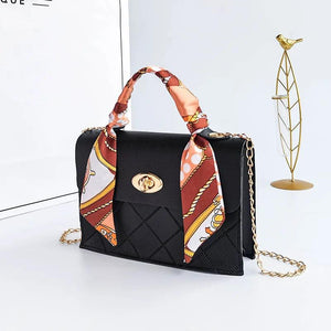 Solid Embossed Small Square Chain Messenger Bag