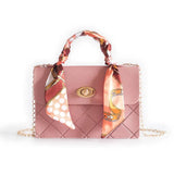 Solid Embossed Small Square Chain Messenger Bag