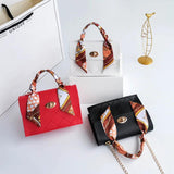 Solid Embossed Small Square Chain Messenger Bag