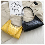 Retro Casual Women Totes Shoulder Bags Crocodile Leather Chain Handbags