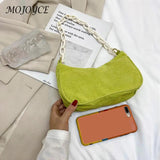 Retro Corduroy Underarm Bag Chain Crossbody Bag
