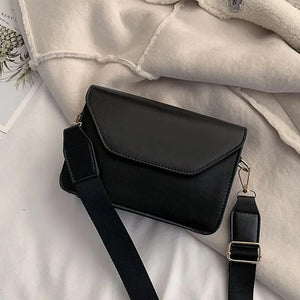 Women's Casual Pu Leather Handbag with Wide Shoulder Strap
