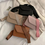 Women's Casual Pu Leather Handbag with Wide Shoulder Strap