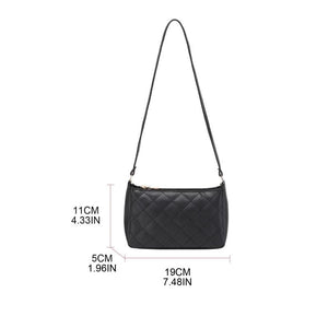 Casual PU Leather Shoulder Handbag with Zipper Messenger Bag