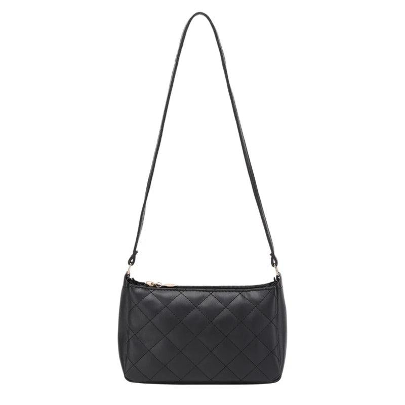 Casual PU Leather Shoulder Handbag with Zipper Messenger Bag