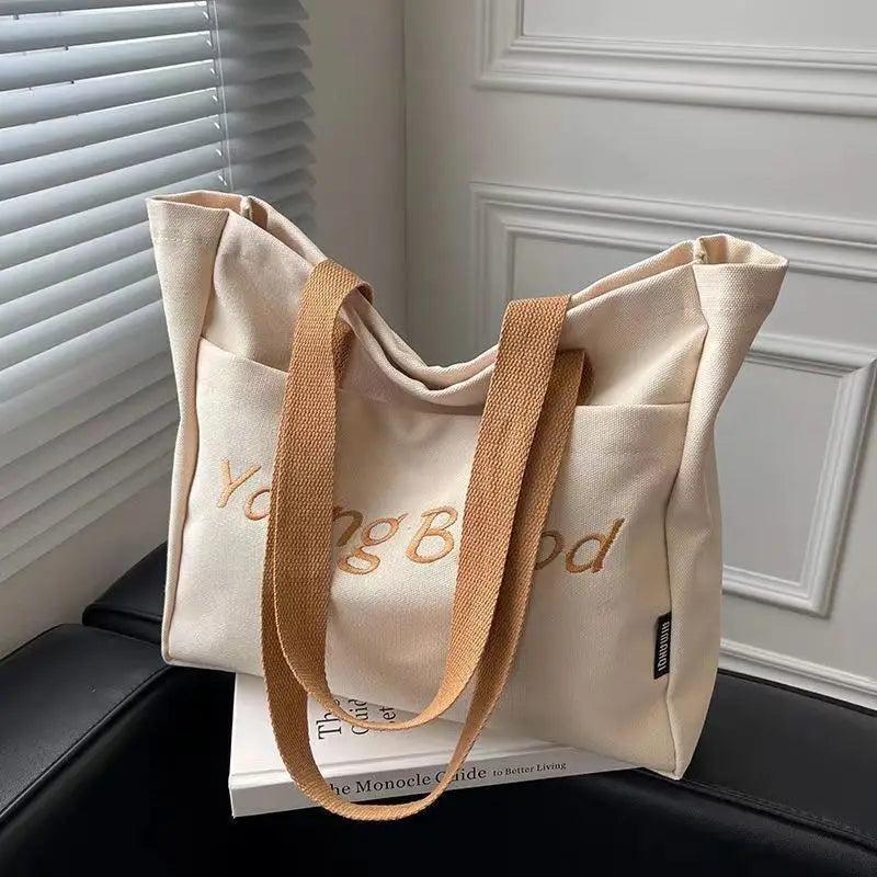 Canvas Shoulder Bag Casual Shopper Tote Female Handbag School Satchel