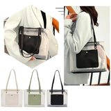 Women Clear Tote Transparent Handbags Large Shopper Bag Summer Beach Pouch