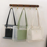 Women Clear Tote Transparent Handbags Large Shopper Bag Summer Beach Pouch