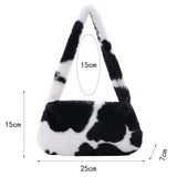 Plush Winter Shoulder Bag Soft Warm Fur Tote Purse For Women