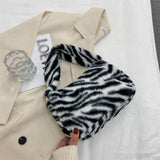 Plush Winter Shoulder Bag Soft Warm Fur Tote Purse For Women