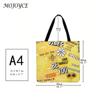 Reusable Shopping Bags Printing Grocery Bags Portable Foldable Women Shoulder Ba