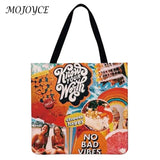Reusable Shopping Bags Printing Grocery Bags Portable Foldable Women Shoulder Ba