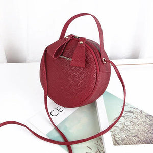 Women's Shoulder Crossbody Round Mini Handbag Zipper Soft