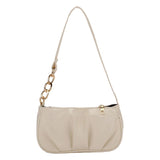 Vintage Women Pleated Thick Chain Shoulder Underarm Bag Casual All-match